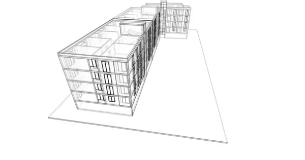 建筑墙纸设计 数字概念背景 — 图库照片