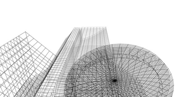 Abstrakte Zeichnungslinien Architektonischen Kunstkonzept Minimale Geometrische Formen — Stockfoto