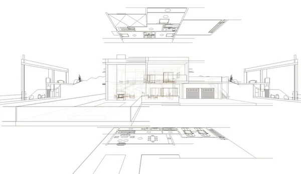 Abstrakcyjny Projekt Tapety Architektonicznej Cyfrowe Tło Koncepcyjne — Zdjęcie stockowe