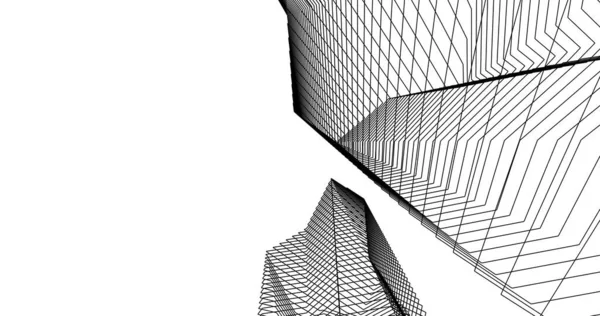 Lignes Dessin Abstraites Dans Concept Art Architectural Formes Géométriques Minimales — Photo