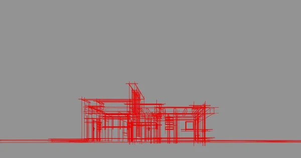 Mimari Sanat Konseptinde Soyut Çizgiler Minimum Geometrik Şekiller — Stok fotoğraf