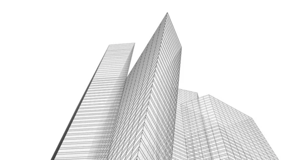 建筑3D背景图 — 图库照片