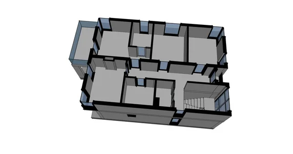 Arquitectura Edificio Ilustración Sobre Fondo —  Fotos de Stock