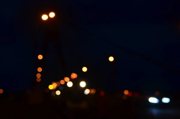 Rozmazané Abstraktní Světla Pozadí Města Noci — Stock fotografie