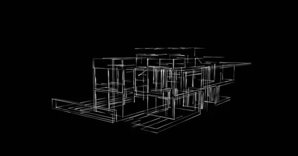 Líneas Abstractas Dibujo Concepto Arte Arquitectónico Formas Geométricas Mínimas — Foto de Stock