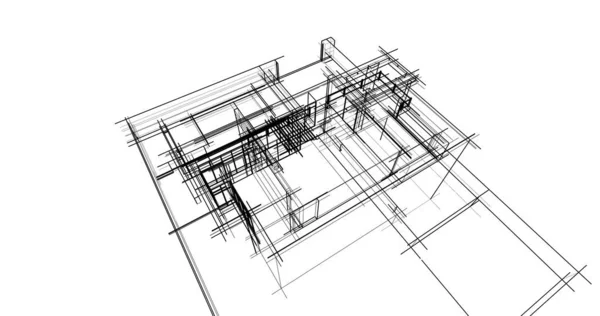 Minimalny Projekt Geometryczny Budynków Architektonicznych — Zdjęcie stockowe