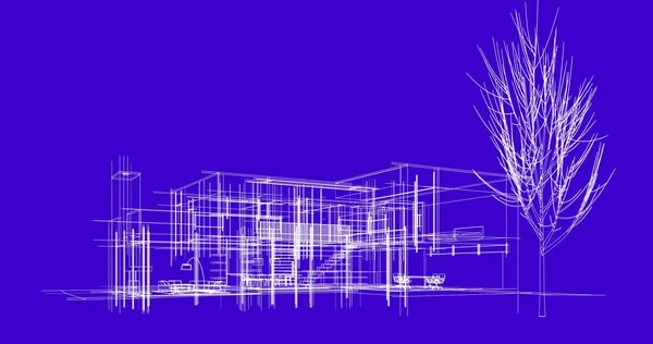 建筑墙纸设计 数字概念背景 — 图库照片