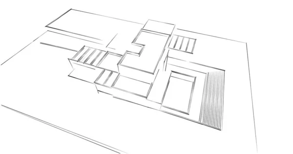 Disegno Astratto Carta Parati Architettonica Sfondo Concetto Digitale — Foto Stock