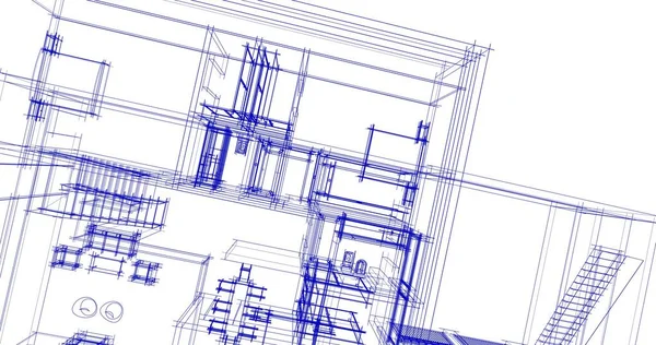 Linhas Abstratas Desenho Conceito Arte Arquitetônica Formas Geométricas Mínimas — Fotografia de Stock