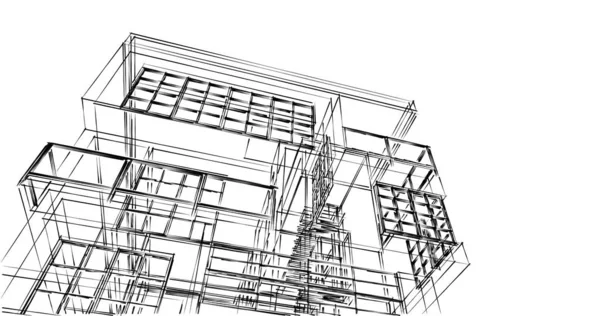 Disegno Astratto Carta Parati Architettonica Sfondo Concetto Digitale — Foto Stock