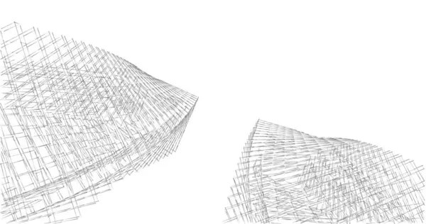 Linhas Abstratas Desenho Conceito Arte Arquitetônica Formas Geométricas Mínimas — Fotografia de Stock