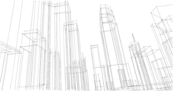 建筑3D背景图 — 图库照片