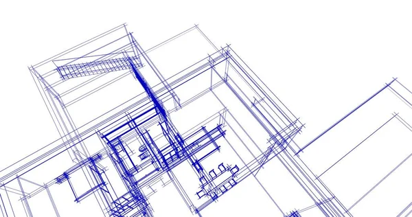 Mimari sanat konseptinde soyut çizgiler, minimum geometrik şekiller. 