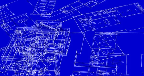 Mimari sanat konseptinde soyut çizgiler, minimum geometrik şekiller. 