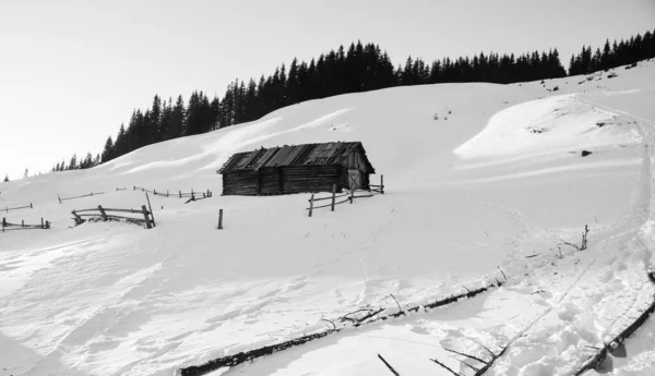 Paisagem Inverno Montanhas Nevadas Fundo Natureza — Fotografia de Stock