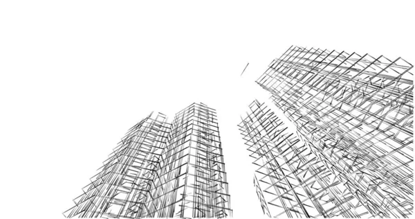 Mimari sanat konseptinde soyut çizgiler, minimum geometrik şekiller. 