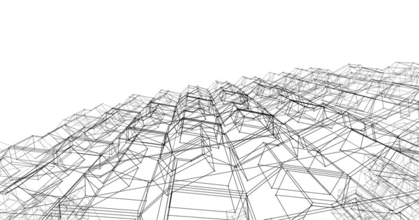 Mimari sanat konseptinde soyut çizgiler, minimum geometrik şekiller. 