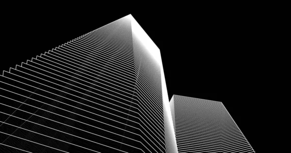 Arkaplanda mimari bina 3d illüstrasyon