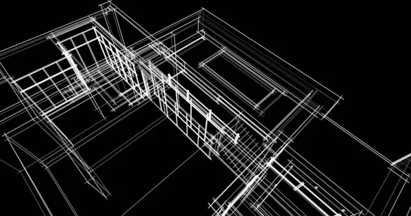 Projekt Geometrycznych Budynków Architektonicznych — Zdjęcie stockowe