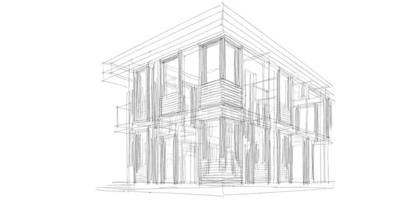 Architektura Budynek Ilustracja Tle — Zdjęcie stockowe