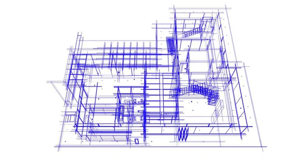 Architektur Gebäude Illustration Auf Hintergrund — Stockfoto