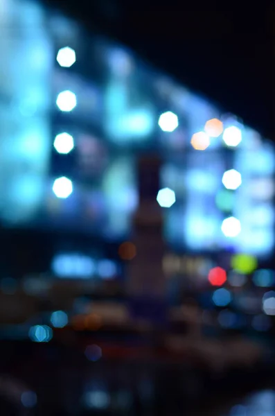 Luces Abstractas Borrosas Fondo Ciudad Noche — Foto de Stock