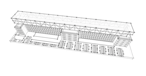 Abstrakcyjny Projekt Tapety Architektonicznej Cyfrowe Tło Koncepcyjne — Zdjęcie stockowe