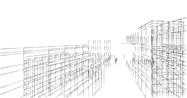 建筑墙纸设计 数字概念背景 — 图库照片