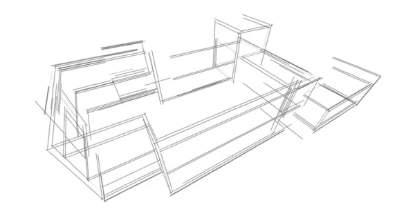 Elvont Építészeti Tapéta Tervezés Digitális Koncepció Háttér — Stock Fotó