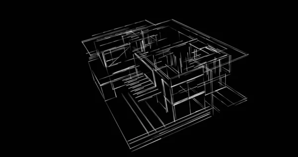 Mimari Sanat Konseptinde Soyut Çizgiler Minimum Geometrik Şekiller — Stok fotoğraf