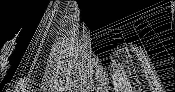 Linhas Abstratas Desenho Conceito Arte Arquitetônica Formas Geométricas Mínimas — Fotografia de Stock