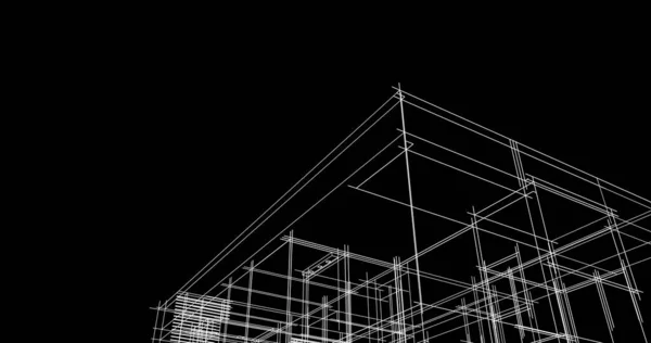 Mimari Sanat Konseptinde Soyut Çizgiler Minimum Geometrik Şekiller — Stok fotoğraf