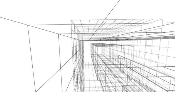 建筑墙纸设计 数字概念背景 — 图库照片