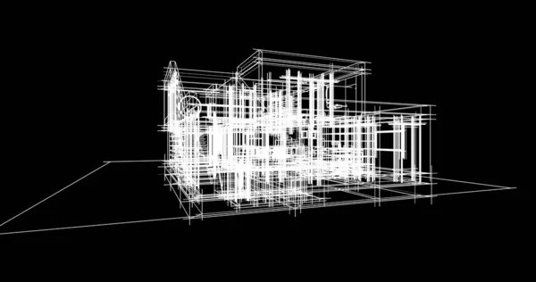 建筑墙纸设计 数字概念背景 — 图库照片