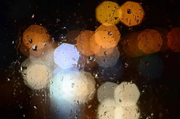 Bulanık Soyut Işıklar Gece Şehrin Arka Planı — Stok fotoğraf