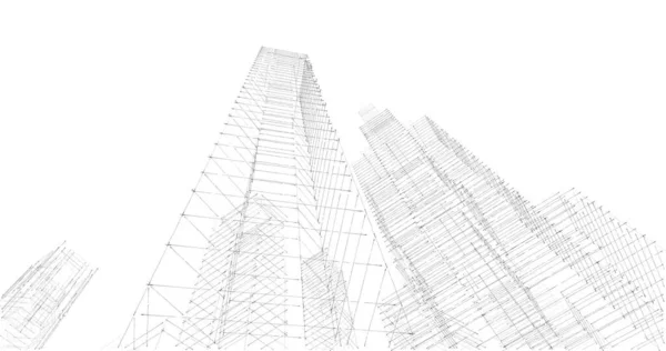 建筑墙纸设计 数字概念背景 — 图库照片