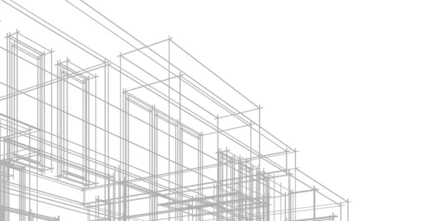 Architektura Budynek Ilustracja Tle — Zdjęcie stockowe