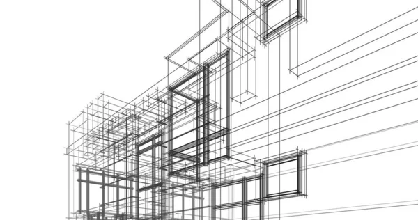 Mimari sanat konseptinde soyut çizgiler, minimum geometrik şekiller. 