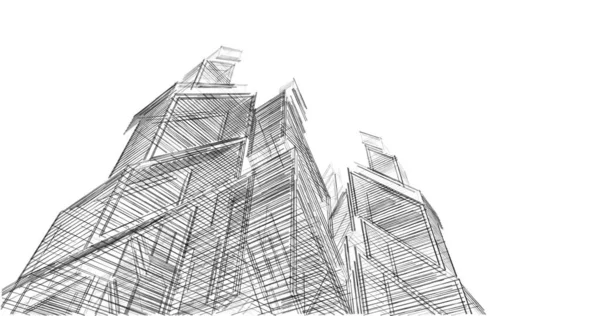 Mimari sanat konseptinde soyut çizgiler, minimum geometrik şekiller. 