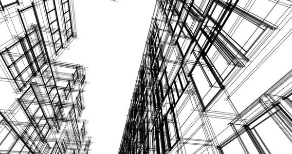 Mimari sanat konseptinde soyut çizgiler, minimum geometrik şekiller. 