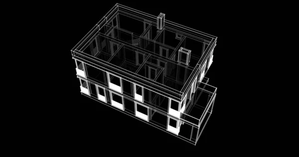 Arquitectura Edificio Ilustración Sobre Fondo — Foto de Stock