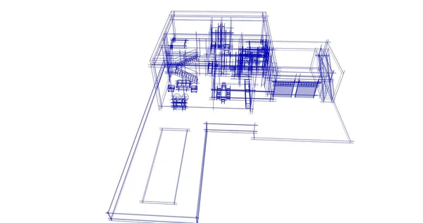 Architektur Gebäude Illustration Auf Hintergrund — Stockfoto