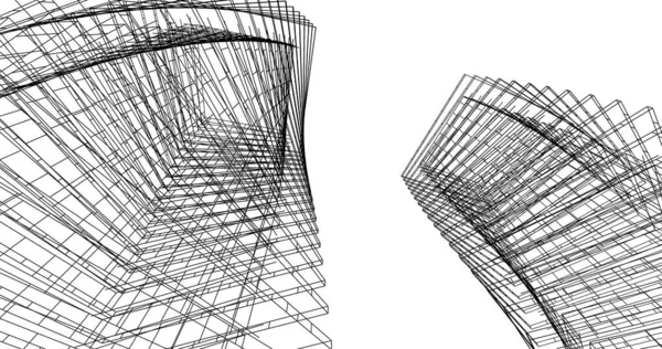 Abstrakte Architektonische Tapete Design Digitales Konzept Hintergrund — Stockfoto