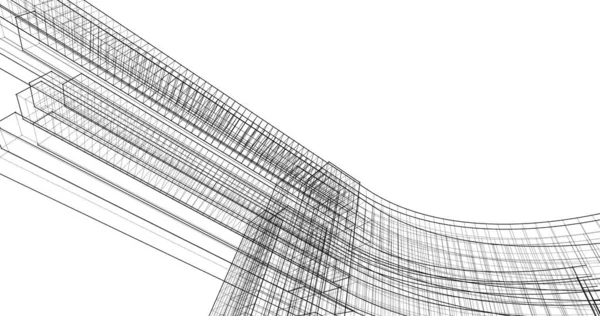 Mimari sanat konseptinde soyut çizgiler, minimum geometrik şekiller. 