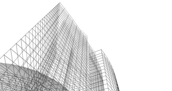 Lignes Dessin Abstraites Dans Concept Art Architectural Formes Géométriques Minimales — Photo