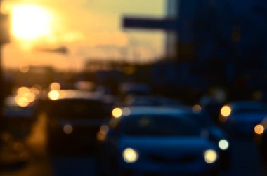 Bulanık şehir. Renkli soyut arkaplan