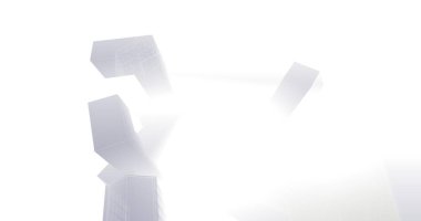 Arkaplanda mimari bina 3d illüstrasyon