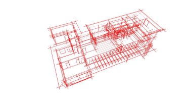 Mimari sanat konseptinde soyut çizgiler, minimum geometrik şekiller. 