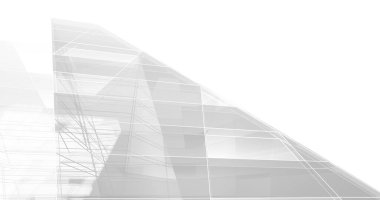 Mimari sanat konseptinde soyut çizgiler, minimum geometrik şekiller. 