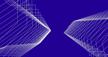 Mimari sanat konseptinde soyut çizgiler, minimum geometrik şekiller. 